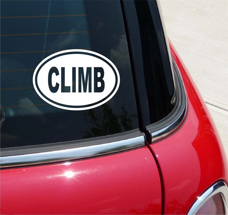 Euro Climb Sports Rock Climbing Decal Sticker Car Wall Oval NOT Two Colors
