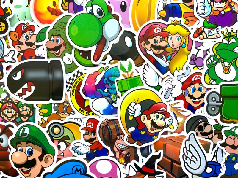 5-50 pcs Super Mario Stickers, Yoshi Luigi Mario Bros Gamer Phone Laptop Decals gallery