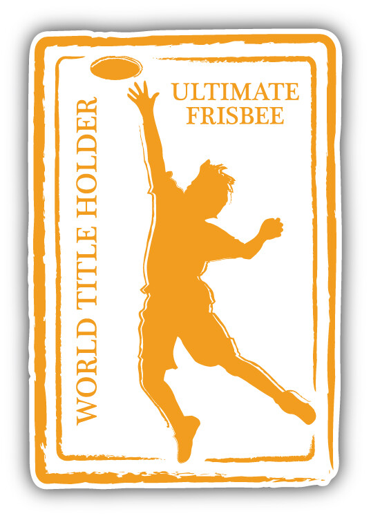 Ultimate Frisbee Sport Retro Passport Stamp Car Bumper Sticker Decal
