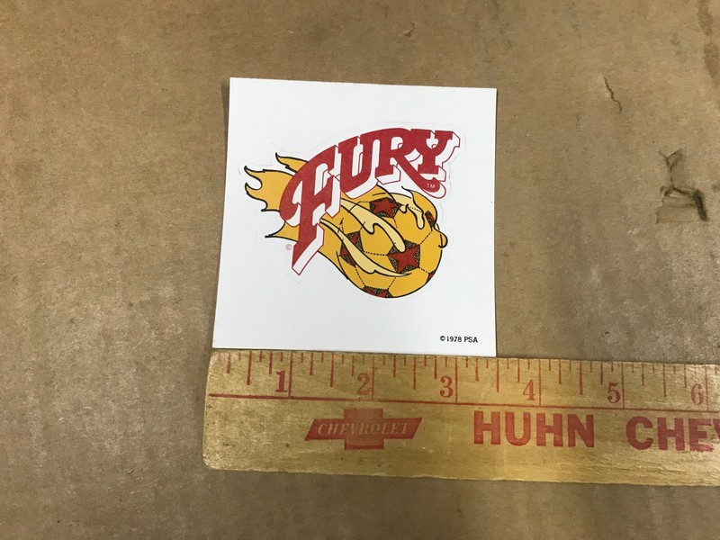 Vintage 1978 Fury Sticker - 3.5" x 3.5" gallery