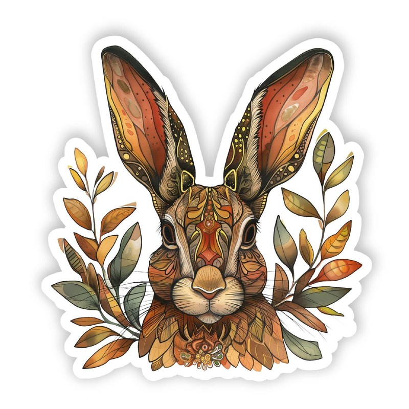 Rabbit Vinyl Sticker, Water Resistant, Water Bottle, Laptop, Indoor use