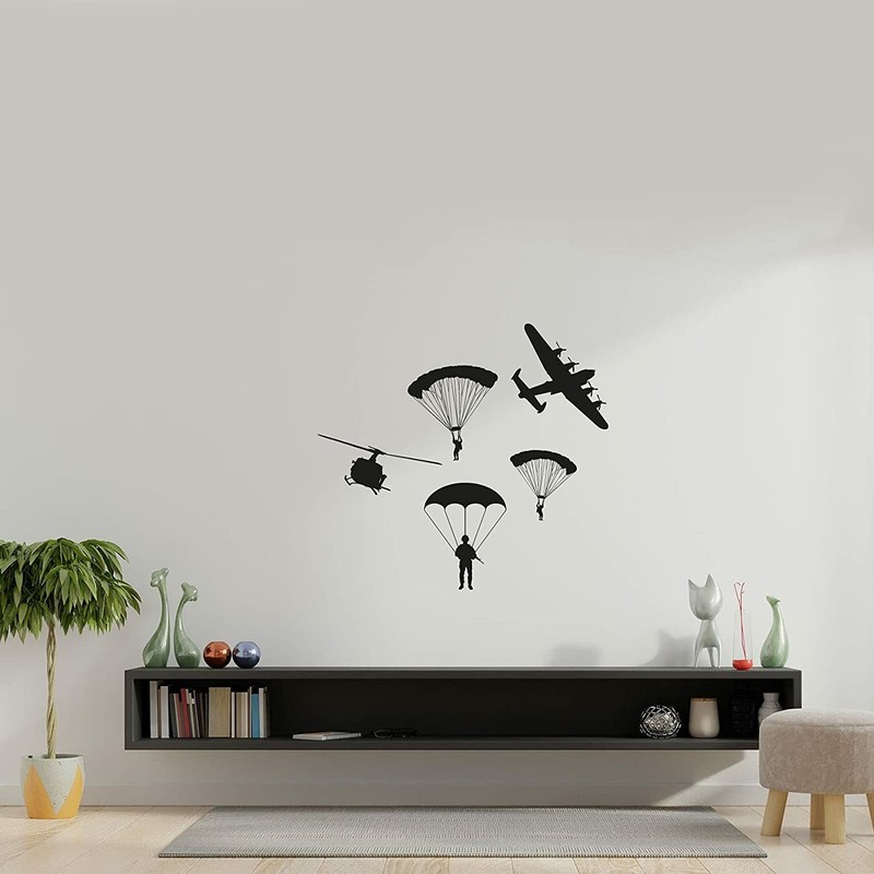 Military Army Parachute Wall Sticker Art Decal for Boys Girls Room Bedroom Decal