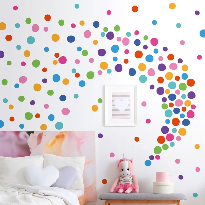 10 Sheets Polka Dot Wall Decals Irregular Colorful Dots Wall Stickers Peel an... gallery