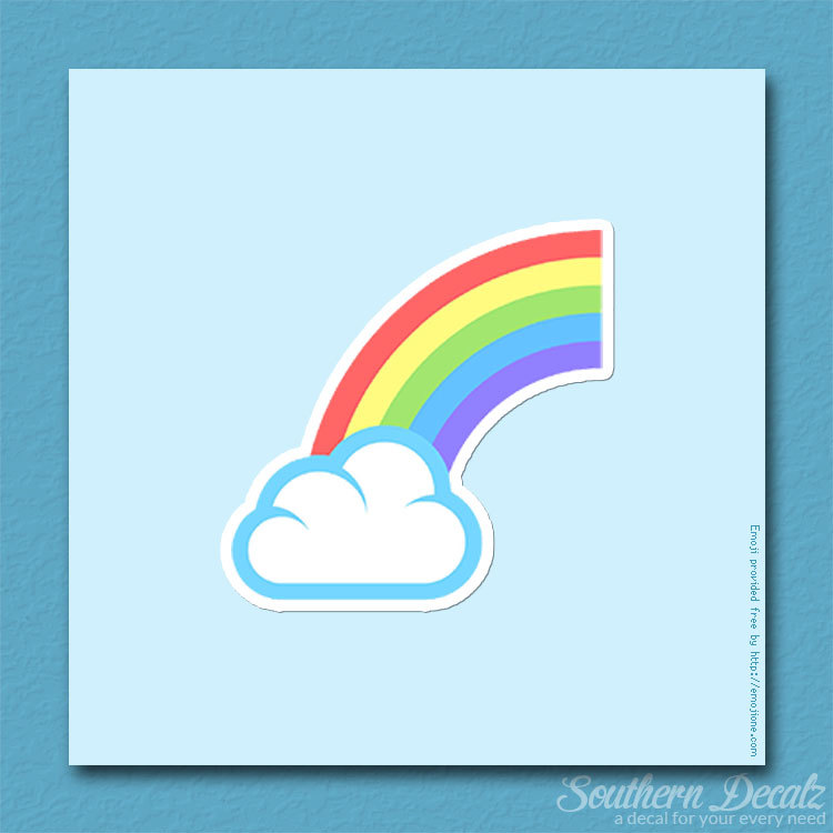 Rainbow Cloud Emoji – Vinyl Decal Sticker – c183 – 3.75″ x 3.75″