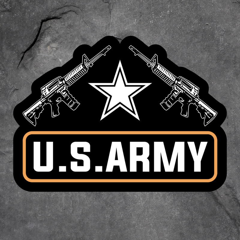 US Army sticker vinyl decal military guns patriotic american flag