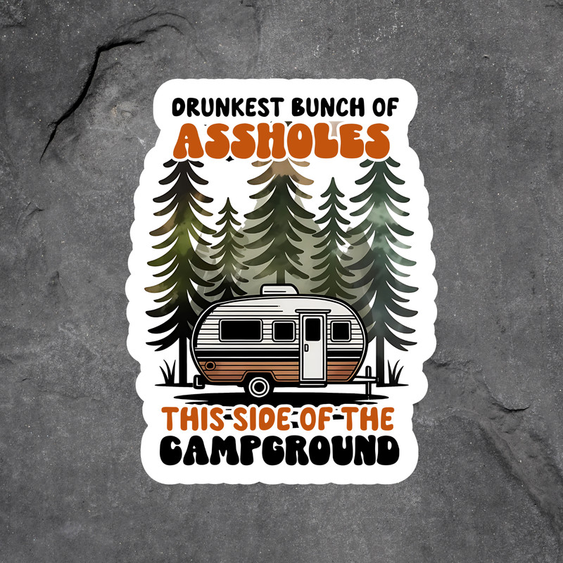Camping Sticker Vinyl Decal Funny Drunk Campground RV Humor Adult Gift