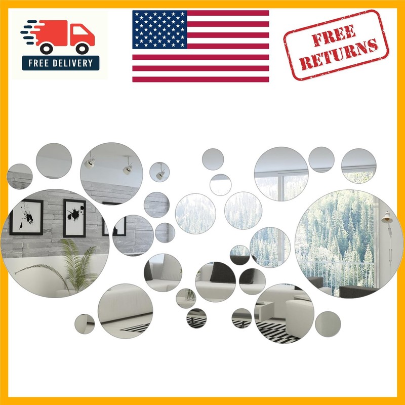 Versatile Waterproof 32-Piece Acrylic Mirror Wall Decals Perfect for Any Room