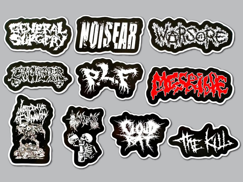 Grindcore Vinyl Sticker Lot (10 Stickers) SET 5 warsore cloud rat p.l.f. mesrine