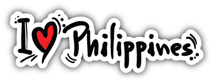 I Love Philippines Slogan Car Bumper Sticker Decal