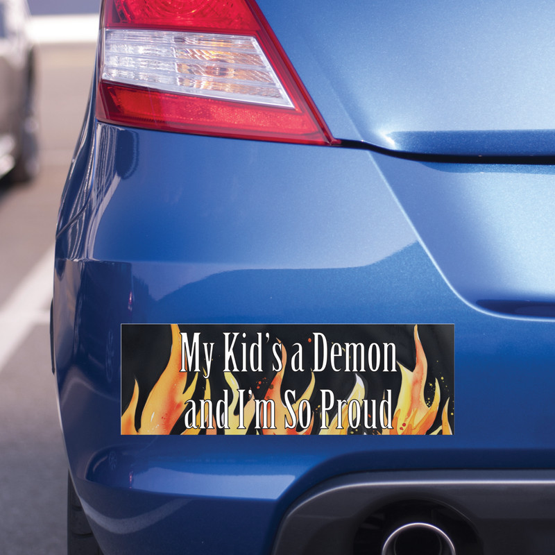 My Kid’s a Demon & I’m Proud – Funny 2025 Halloween Sticker or Magnet