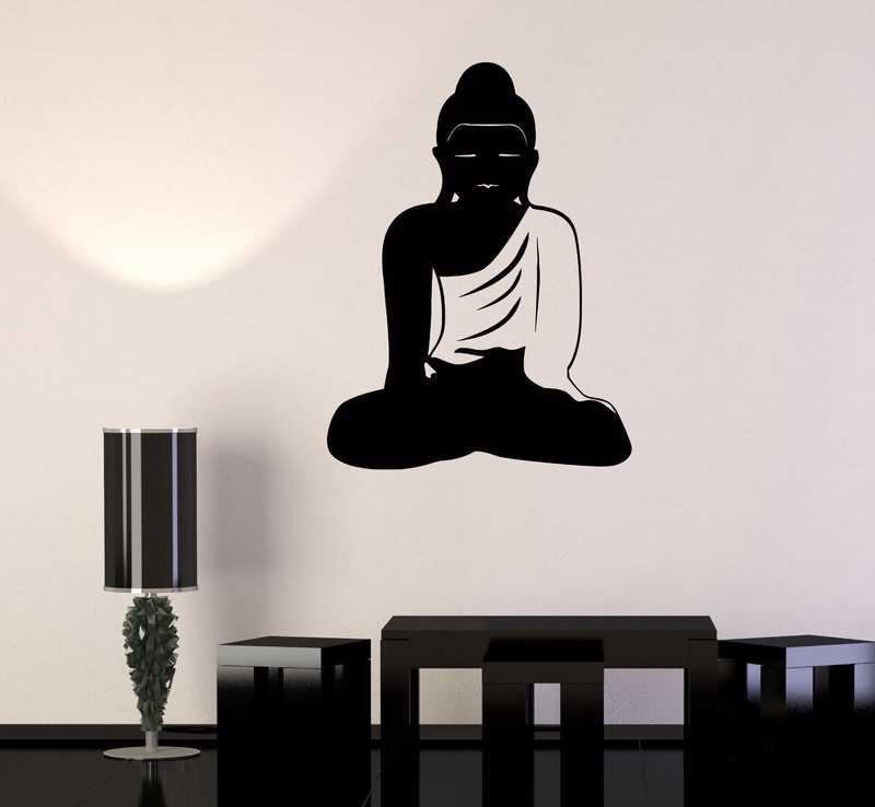 Vinyl Wall Decal Buddha Buddhist Meditation Room Decor Stickers (200ig)