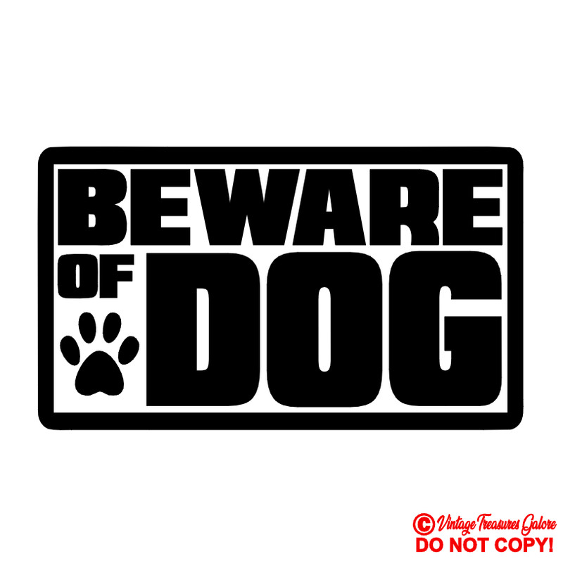 BEWARE OF DOG Vinyl Decal Sticker Car Window Door Home Security No Trespassing