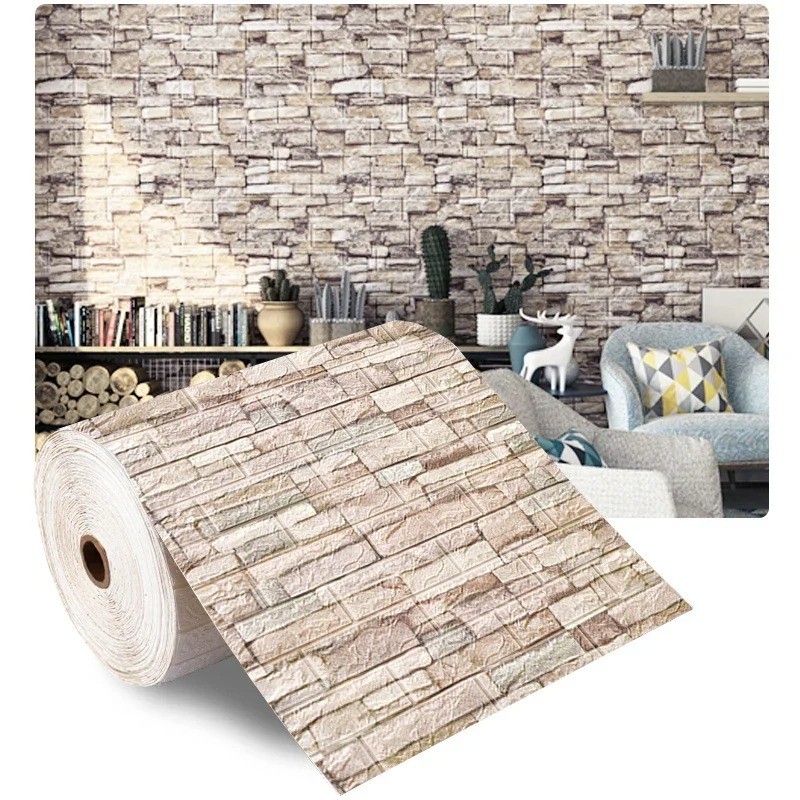 3D Foam Brick Self Adhesive Wallpaper Waterproof Wall Stickers Home Decor gallery