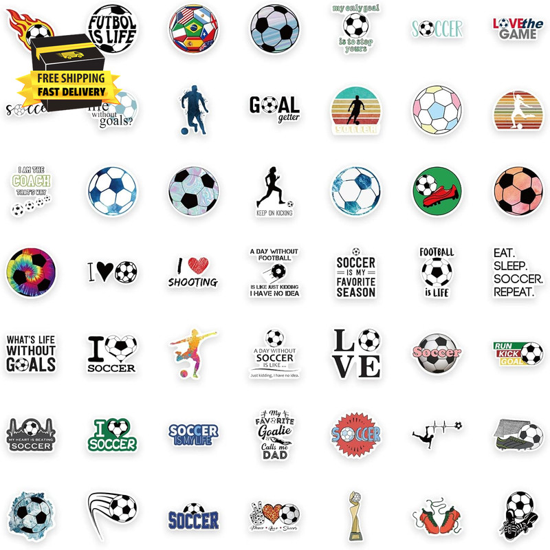 Soccer Stickers, Cool Soccer Sport Stickers for Kids Teens Adults, 100PCS Vinyl gallery