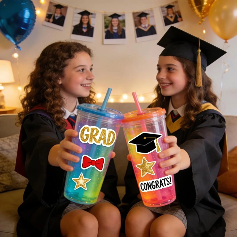 52 Pcs Graduation Stickers, Graduation Cap Sticker Class of 2026, DIY Graduation gallery