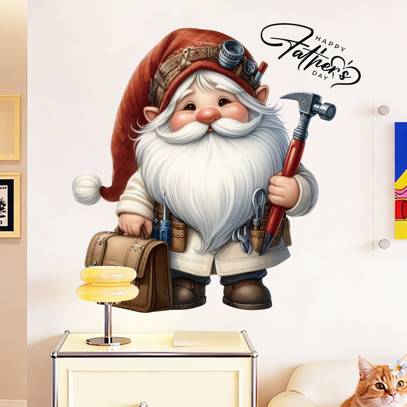 Red PVC Father's Day Wall Decal 30x30cm Sticky Back Sticker for Indoor Use gallery