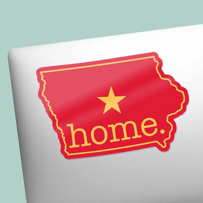 Red Iowa Home Sticker - Cute Ames IA Midwest Decal gallery