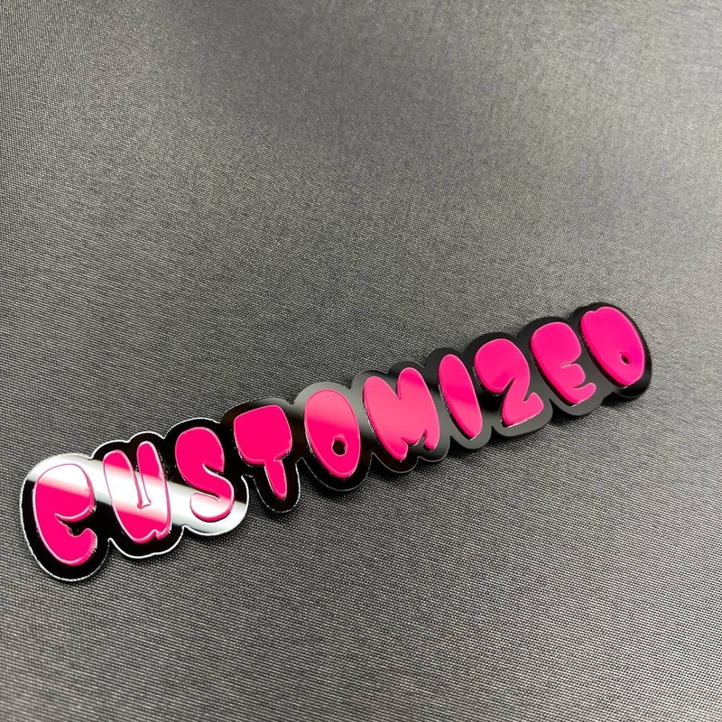 1X Custom Graffiti Font Acrylic Emblem Multicolor Personalized Car Badge text gallery