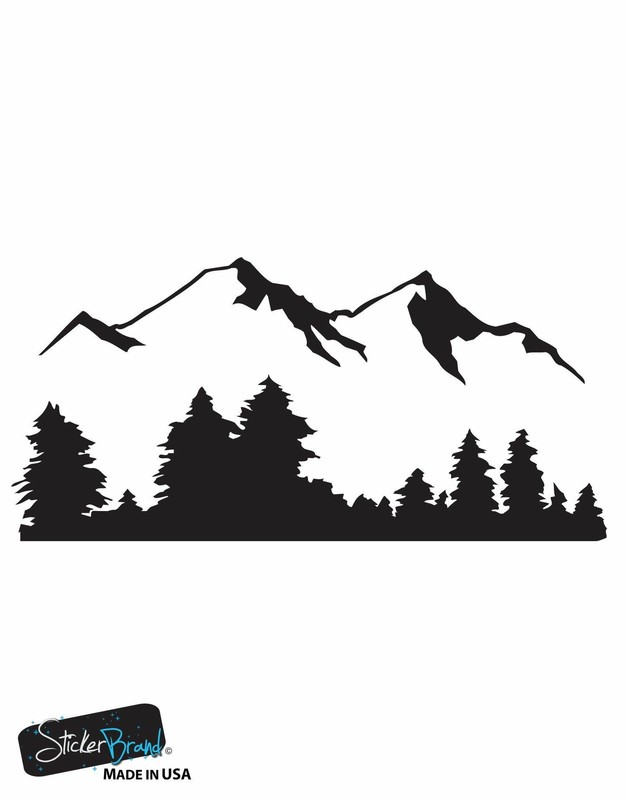 Stickerbrand Snow Mountain View Forest Trees Wall Decal Sticker #194 gallery