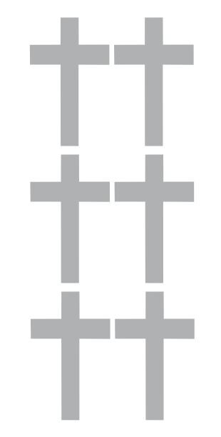 Cross Stickers Sticker Metallic Silver 3 Inch DC26-090