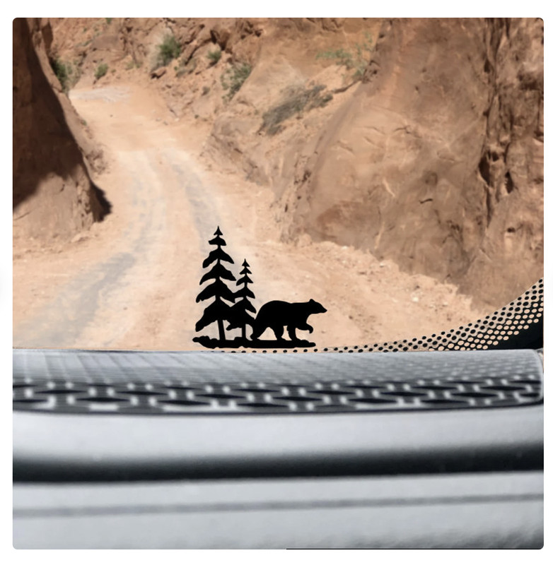 Bear with Trees SUV – decal 4×4 suv car windshield FREE SHIP Easter egg Decal!!