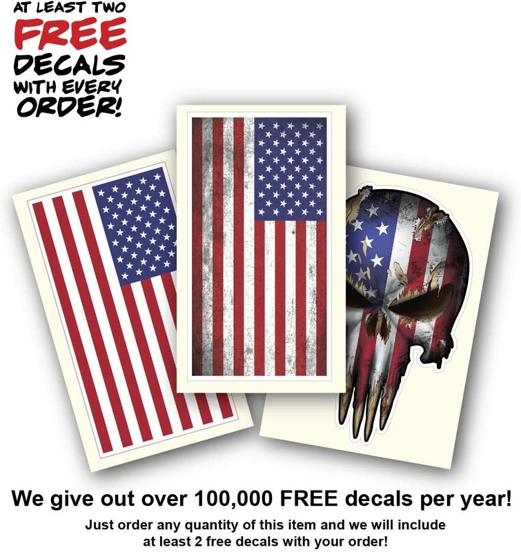 LARGE SKULL REFLECTIVE EYES AMERICAN FLAG STICKER DECAL CAR TRUCK WINDOW BUMPER gallery