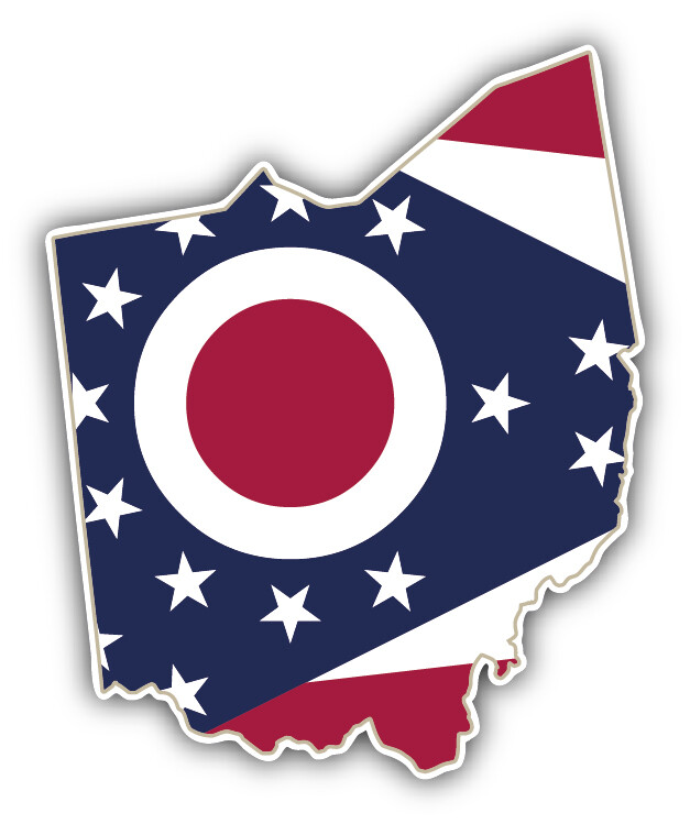 Ohio USA State Map Flag Car Bumper Sticker Decal