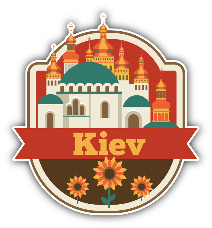 Kiev Ukraine World City Travel Label Badge Car Bumper Sticker Decal