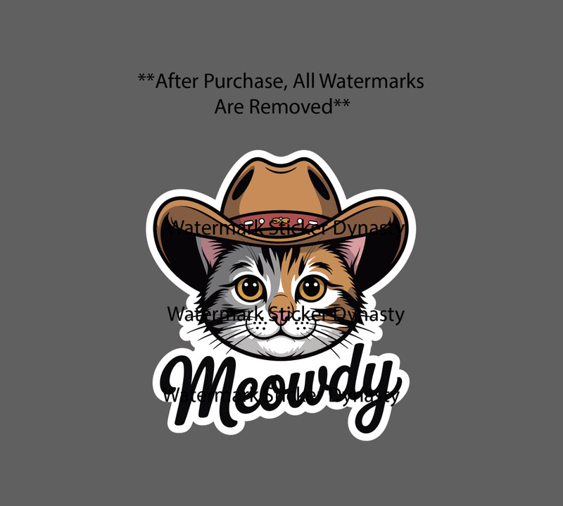 Meowdy Sticker Waterproof Decal Cat Howdy Country Western Pet Funny Gift NEW