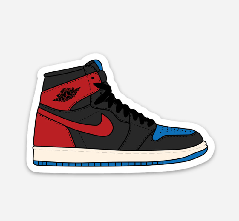 3" Jordan 1 Sticker Sneakers Nike Decal Matte Finish Chicago Bred Mocha Royal gallery