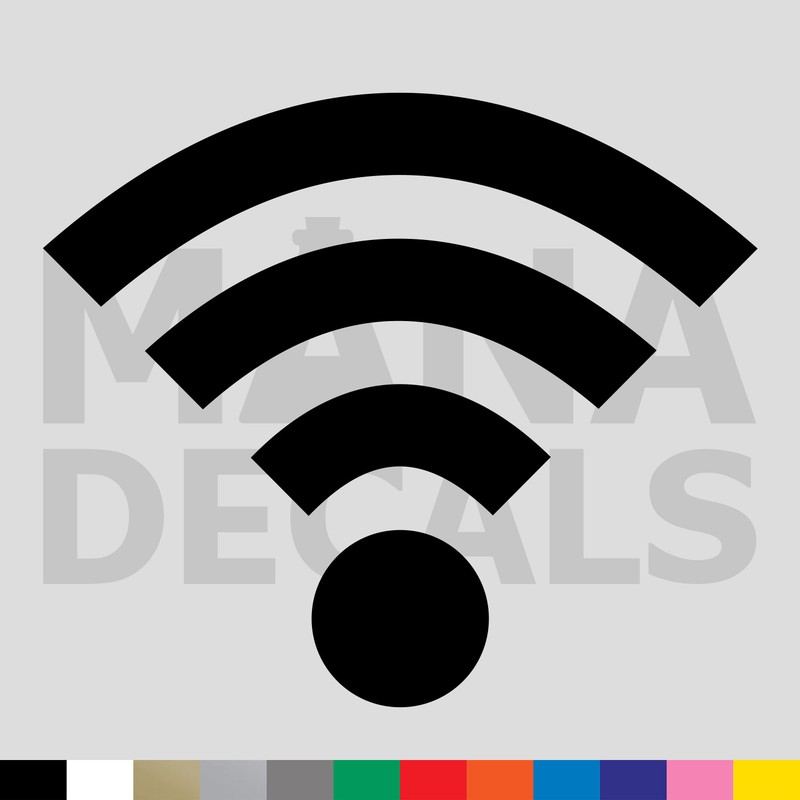 WIFI Symbol Vinyl Die Cut Decal Sticker – Wireless Internet Network Sign