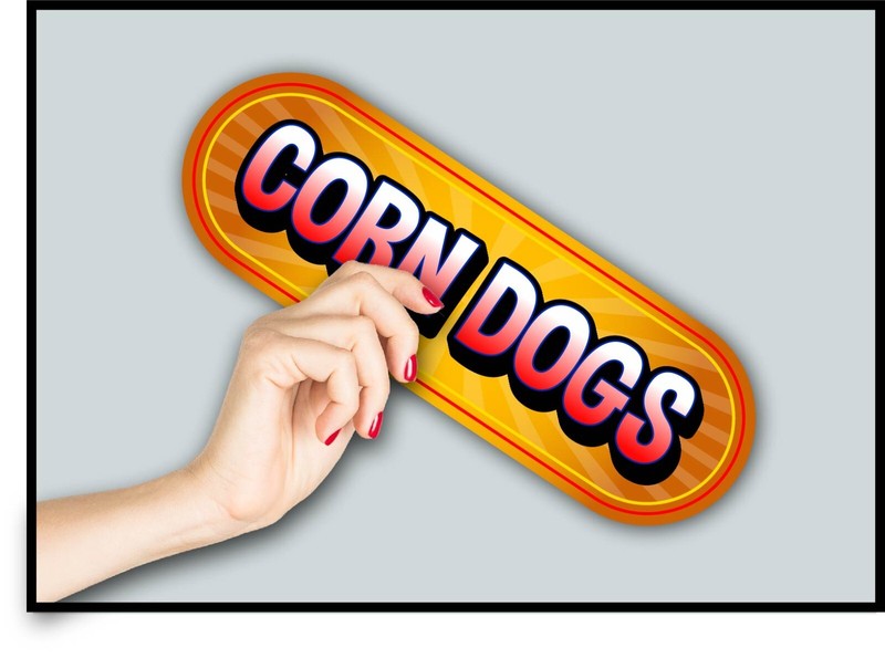 Corn Dogs Business Decal Sticker Restaurant Food Truck Advertising Fair Retro gallery