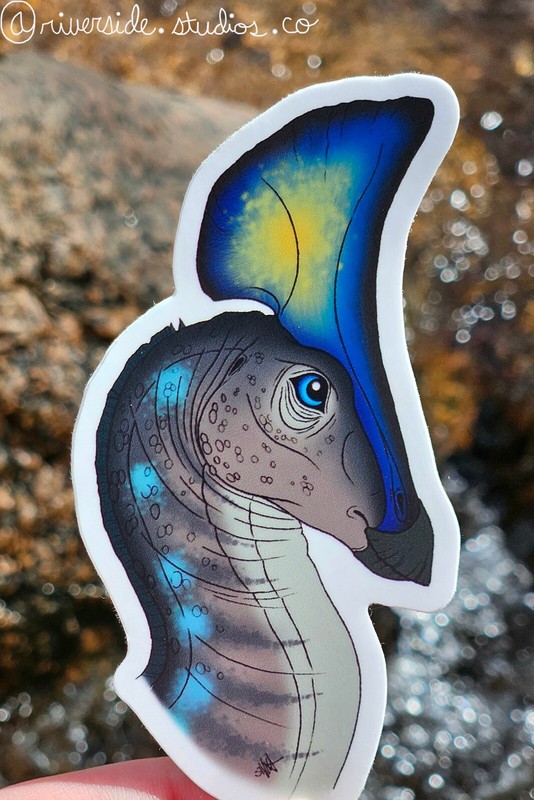 Olorotitan Vinyl Sticker 3″ Original Paleoart Dinosaur Jurassic Park