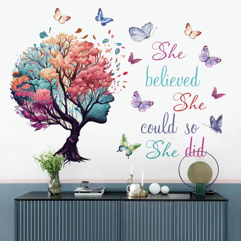 Inspirational Wall Decal Quotes She Believe She Could So She Did Tree Wall St gallery