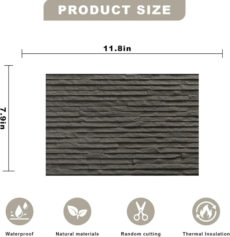 Versatile 3D Faux Stone Wall Panel Sample - Easy Peel and Stick Installation gallery