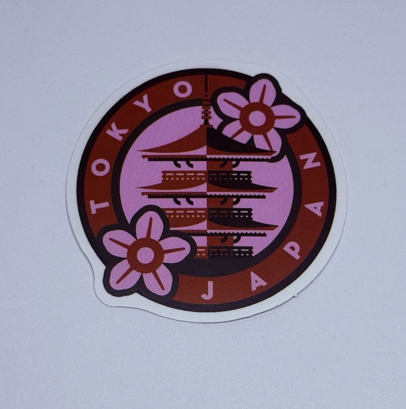 Japan Temple Sticker Blossom Travel Art Decal Vinyl Country Souvenir Matte Tc6