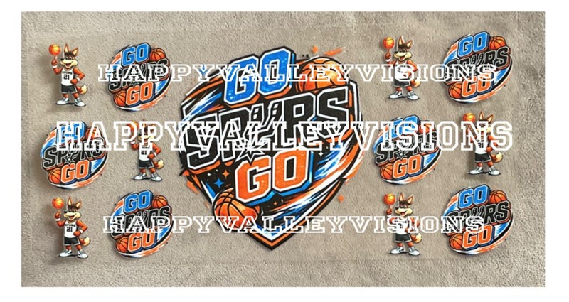 SAN ANTONIO Basketball Team UV DTF Vinyl Transfer Stickers Cup Wrap DIY Glasses