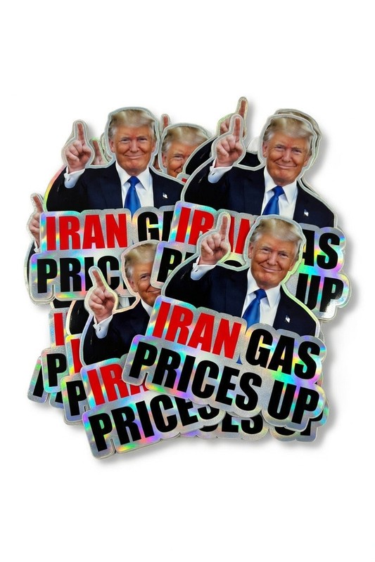 Gas Stickers Trump Did That Gas Pump Iran Gas Prices Up! 10 - 100 pk Bibi Holo gallery