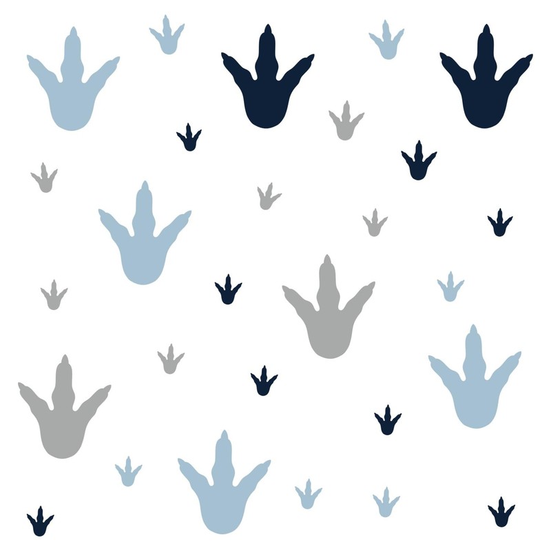 RMK4103SCS Dinosaur Feet Tracks Peel and Stick Wall Decals, Blue, Gray