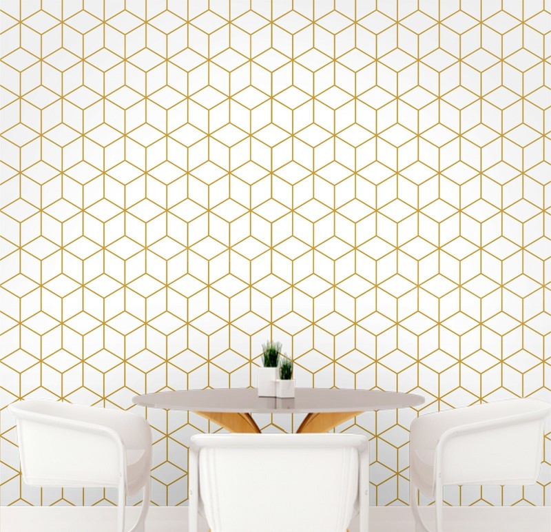 Hexagonal Wall Mural Decor Art Living Room