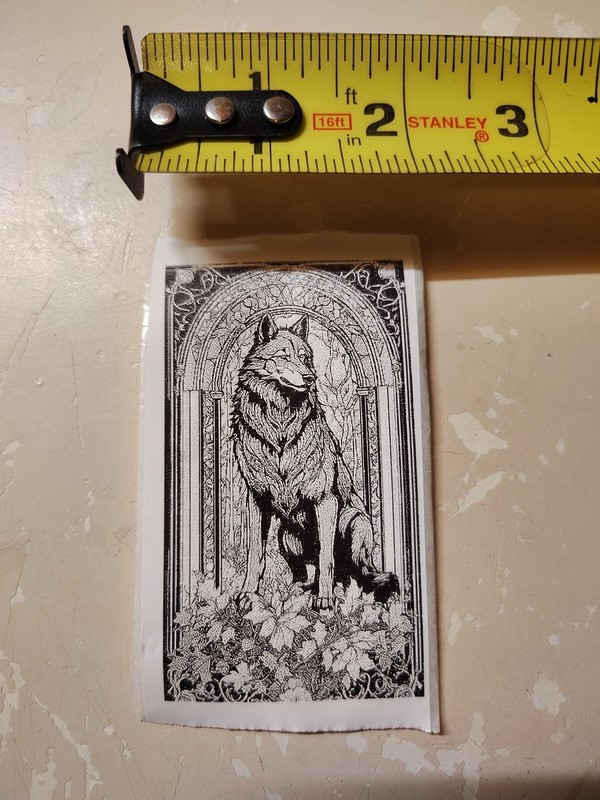 Wolf Stained Glass Black And Whit Sticker