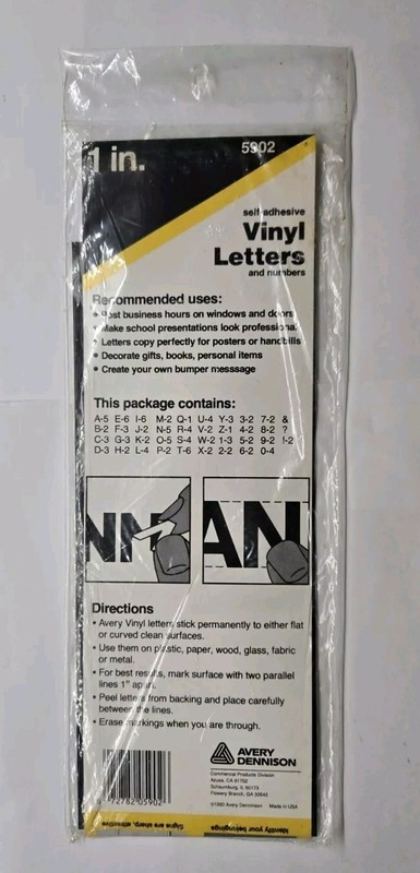 Avery 1" Black Self Adhesive Vinyl Letters and Numbers, 109 Characters gallery