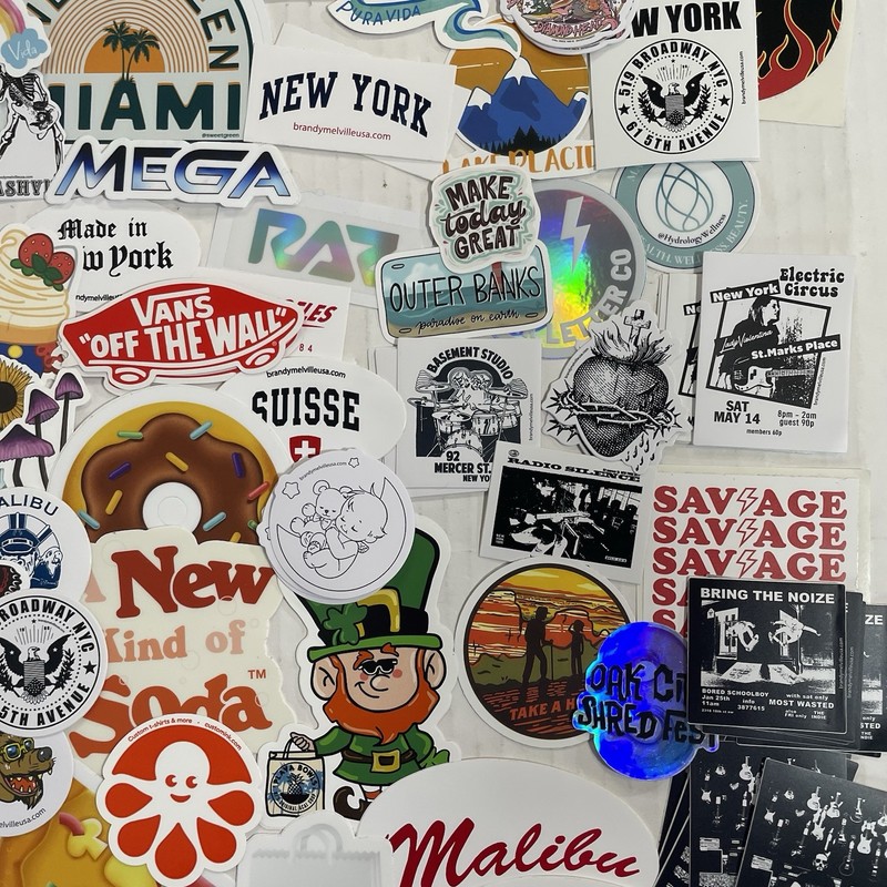 Trending Brands Stickers Assorted 120+ Brandy Melville Pura Vida Olipop Food gallery