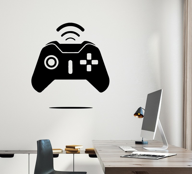 Wall Decal Joystick Gamer Game Room Console Vinyl Sticker (ed2042)