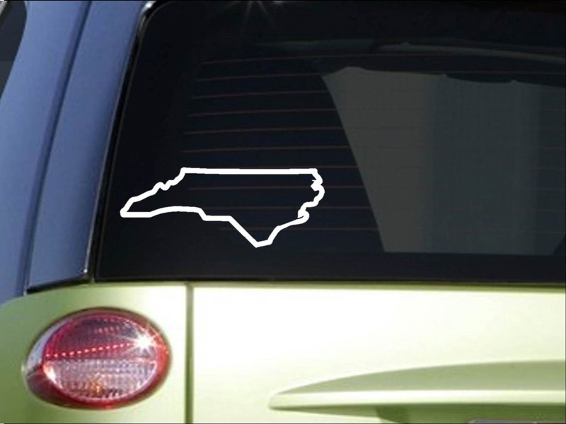 North Carolina State Outline *I098* 8″ Sticker decal state flag