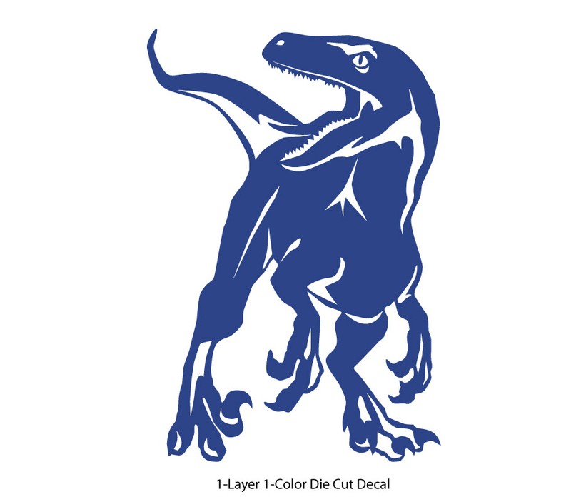 Dinosaur - Roaring Velociraptor #1 - Jurassic Period - 4-21" wide - DieCut Decal gallery