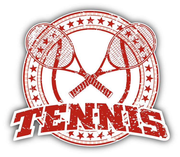 Tennis Grunge Rubber Label Stamp Car Bumper Sticker Decal