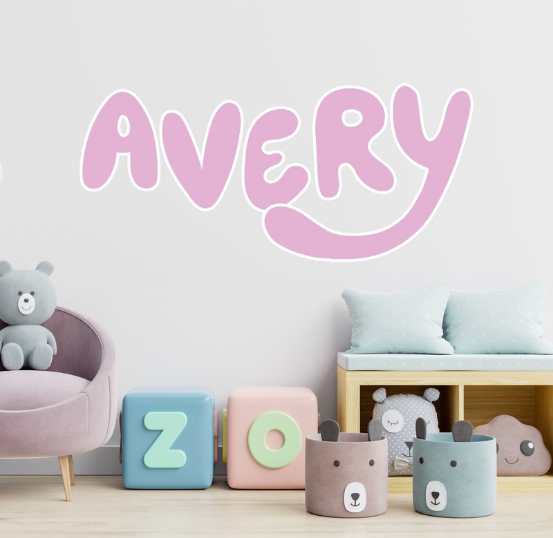 Custom Name Bluey Wall Decals – Personalized Name Wall Sticker Peel and Stick