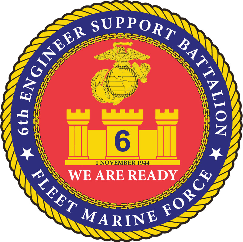 US Marine Corps Badge Sticker 6th Engineer Support Battalion