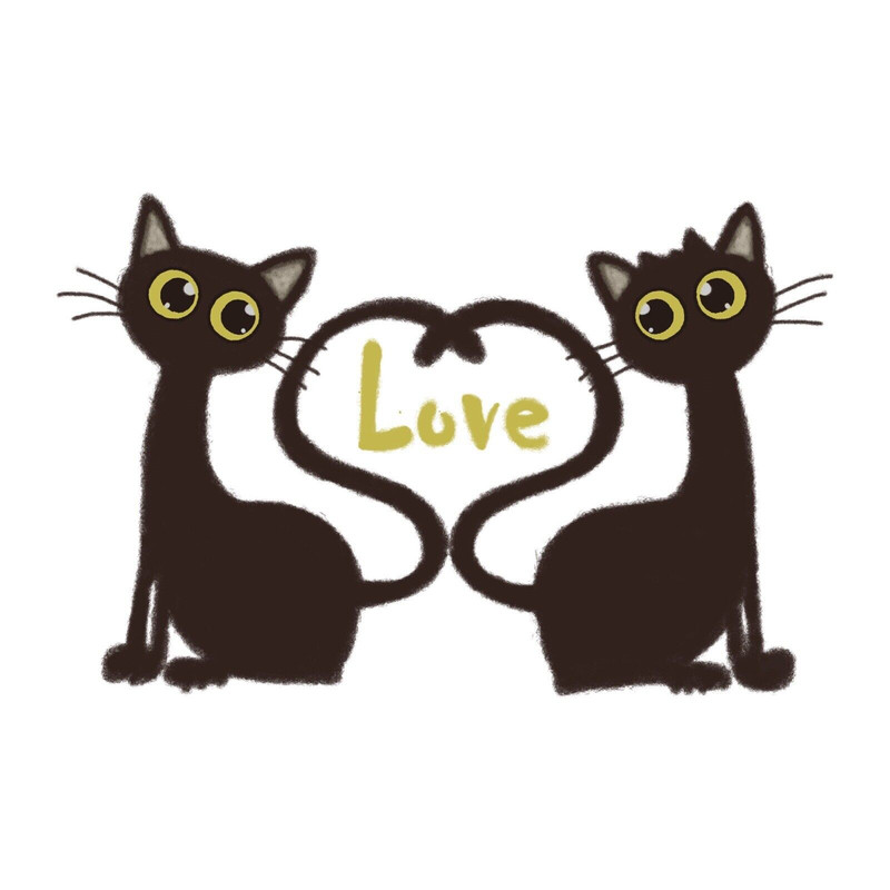 Love Black Cats Heart Sticker Decal